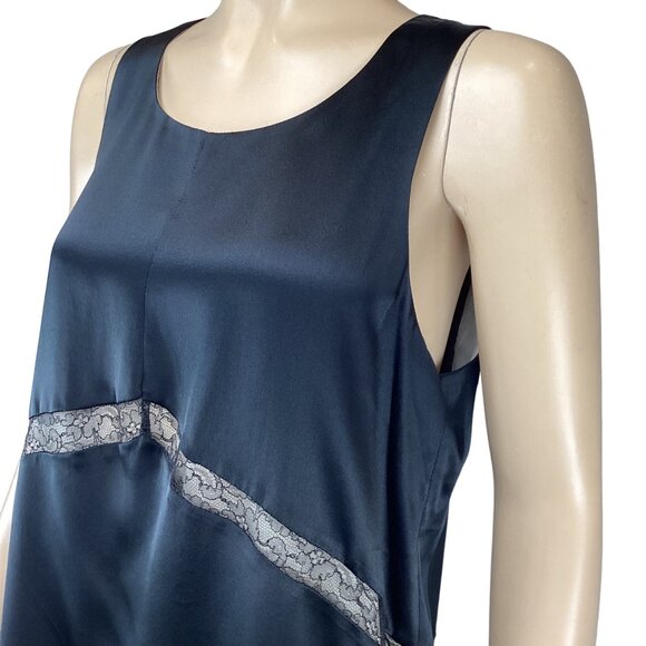 Rag & Bone Top Size Medium Black Lace Trim‎ Silk Sleeveless - Picture 5 of 7